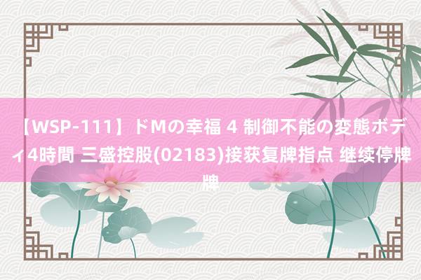 【WSP-111】ドMの幸福 4 制御不能の変態ボディ4時間 三盛控股(02183)接获复牌指点 继续停牌