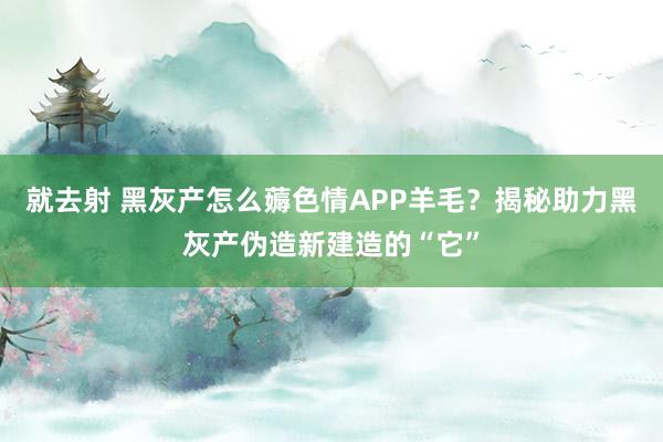 就去射 黑灰产怎么薅色情APP羊毛？揭秘助力黑灰产伪造新建造的“它”