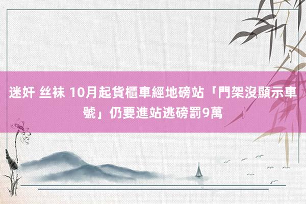 迷奸 丝袜 10月起貨櫃車經地磅站「門架沒顯示車號」仍要進站　逃磅罰9萬